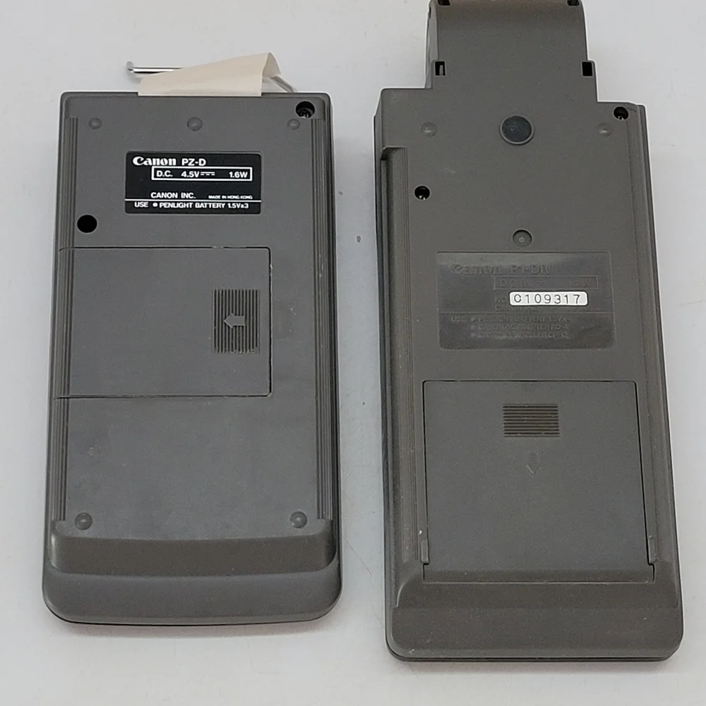 Rare Vintage (Lot Of 2) Canon PZ-D & P1-DIV Palm Printing Calculators W/PAPER. O